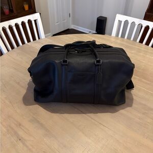Coach Black Leather Duffel Bag